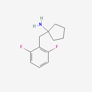 molecular formula C12H15F2N B2528612 1-[(2,6-Difluorophenyl)methyl]cyclopentan-1-amine CAS No. 1596616-48-6
