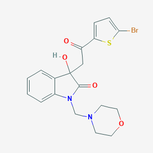 molecular formula C19H19BrN2O4S B252862 3-[2-(5-bromothiophen-2-yl)-2-oxoethyl]-3-hydroxy-1-(morpholin-4-ylmethyl)-1,3-dihydro-2H-indol-2-one 