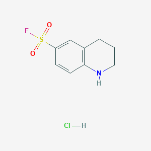 molecular formula C9H11ClFNO2S B2528623 1,2,3,4-四氢喹啉-6-磺酰氟;盐酸盐 CAS No. 2580216-68-6