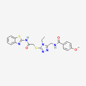 N-((5-((2-(benzo[d]thiazol-2-ylamino)-2-oxoethyl)thio)-4-ethyl-4H-1,2,4-triazol-3-yl)methyl)-4-methoxybenzamide