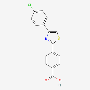 molecular formula C16H10ClNO2S B2528627 4-[4-(4-Chlorophenyl)-1,3-thiazol-2-yl]benzenecarboxylic acid CAS No. 254911-27-8