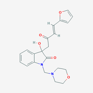 molecular formula C21H22N2O5 B252863 3-[(3E)-4-(furan-2-yl)-2-oxobut-3-en-1-yl]-3-hydroxy-1-(morpholin-4-ylmethyl)-1,3-dihydro-2H-indol-2-one 