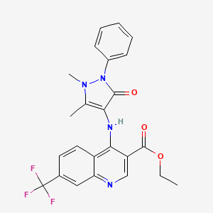 ethyl 4-((1,5-dimethyl-3-oxo-2-phenyl-2,3-dihydro-1H-pyrazol-4-yl)amino)-7-(trifluoromethyl)quinoline-3-carboxylate