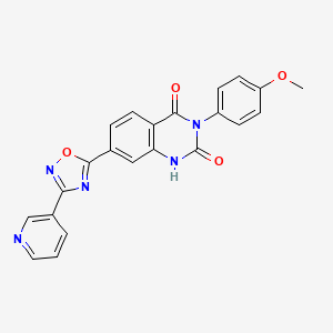 3-(4-methoxyphenyl)-7-(3-(pyridin-3-yl)-1,2,4-oxadiazol-5-yl)quinazoline-2,4(1H,3H)-dione
