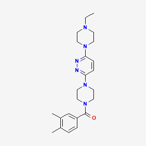 (3,4-Dimethylphenyl)-[4-[6-(4-ethylpiperazin-1-yl)pyridazin-3-yl]piperazin-1-yl]methanone