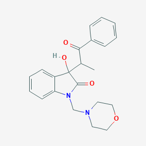 molecular formula C22H24N2O4 B252865 3-hydroxy-1-(morpholin-4-ylmethyl)-3-(1-oxo-1-phenylpropan-2-yl)-1,3-dihydro-2H-indol-2-one 