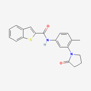 molecular formula C20H18N2O2S B2528655 N-(4-methyl-3-(2-oxopyrrolidin-1-yl)phenyl)benzo[b]thiophene-2-carboxamide CAS No. 2034538-54-8