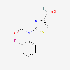 molecular formula C12H9FN2O2S B2528658 N-(2-氟苯基)-N-(4-甲酰-1,3-噻唑-2-基)乙酰胺 CAS No. 771499-48-0