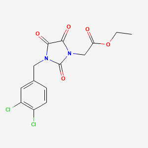 molecular formula C14H12Cl2N2O5 B2528661 Ethyl 2-[3-(3,4-dichlorobenzyl)-2,4,5-trioxo-1-imidazolidinyl]acetate CAS No. 128043-72-1