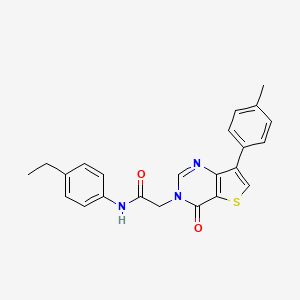 molecular formula C23H21N3O2S B2528663 N-(4-ethylphenyl)-2-[7-(4-methylphenyl)-4-oxothieno[3,2-d]pyrimidin-3(4H)-yl]acetamide CAS No. 1207048-97-2