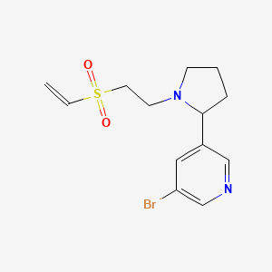 molecular formula C13H17BrN2O2S B2528667 3-Bromo-5-[1-(2-ethenylsulfonylethyl)pyrrolidin-2-yl]pyridine CAS No. 2249436-09-5