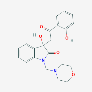 molecular formula C21H22N2O5 B252867 3-hydroxy-3-[2-(2-hydroxyphenyl)-2-oxoethyl]-1-(morpholin-4-ylmethyl)-1,3-dihydro-2H-indol-2-one 