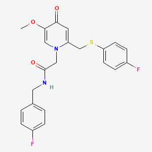 N-(4-fluorobenzyl)-2-(2-(((4-fluorophenyl)thio)methyl)-5-methoxy-4-oxopyridin-1(4H)-yl)acetamide