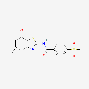 N-(5,5-dimethyl-7-oxo-4,6-dihydro-1,3-benzothiazol-2-yl)-4-methylsulfonylbenzamide