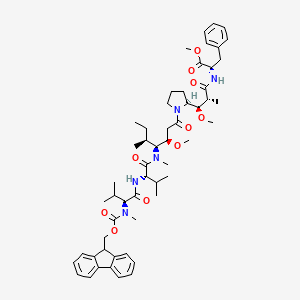 molecular formula C55H77N5O10 B2528680 L-苯丙氨酸，N-[(9H-芴-9-基甲氧基)羰基]-N-甲基-L-缬氨酰-L-缬氨酰-(3R,4S,5S)-3-甲氧基-5-甲基-4-(甲基氨基)庚酰基-(αR,βR,2S)-β-甲氧基-α-甲基-2-吡咯烷丙酰基，甲酯 CAS No. 863971-38-4