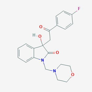 molecular formula C21H21FN2O4 B252869 3-[2-(4-fluorophenyl)-2-oxoethyl]-3-hydroxy-1-(morpholin-4-ylmethyl)-1,3-dihydro-2H-indol-2-one 