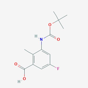 molecular formula C13H16FNO4 B2528692 5-Fluoro-2-methyl-3-[(2-methylpropan-2-yl)oxycarbonylamino]benzoic acid CAS No. 2248315-59-3