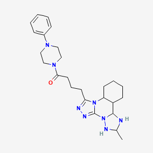 4-(9-Methyl-2,4,5,7,8,10-hexazatetracyclo[10.4.0.02,6.07,11]hexadeca-3,5-dien-3-yl)-1-(4-phenylpiperazin-1-yl)butan-1-one