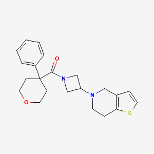 (3-(6,7-dihydrothieno[3,2-c]pyridin-5(4H)-yl)azetidin-1-yl)(4-phenyltetrahydro-2H-pyran-4-yl)methanone