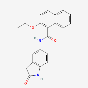molecular formula C21H18N2O3 B2528710 2-ethoxy-N-(2-oxoindolin-5-yl)-1-naphthamide CAS No. 921774-55-2