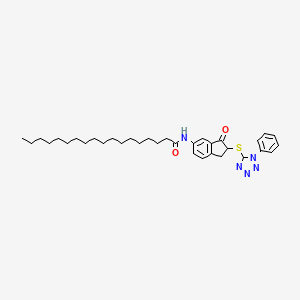 N-[3-oxo-2-(1-phenyltetrazol-5-yl)sulfanyl-1,2-dihydroinden-5-yl]octadecanamide
