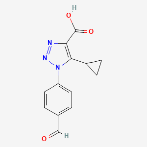 molecular formula C13H11N3O3 B2528719 5-Cyclopropyl-1-(4-formylphenyl)triazole-4-carboxylic acid CAS No. 2249664-62-6