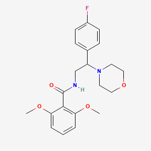 molecular formula C21H25FN2O4 B2528723 N-(2-(4-fluorophenyl)-2-morpholinoethyl)-2,6-dimethoxybenzamide CAS No. 942010-80-2