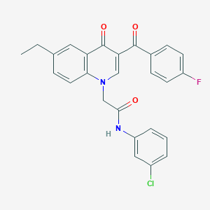 N-(3-chlorophenyl)-2-[6-ethyl-3-(4-fluorobenzoyl)-4-oxo-1,4-dihydroquinolin-1-yl]acetamide