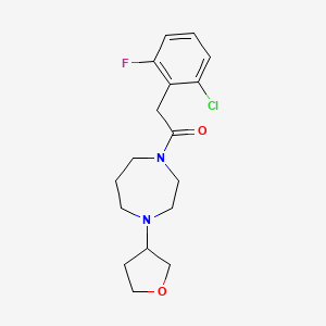 molecular formula C17H22ClFN2O2 B2528731 2-(2-Chloro-6-fluorophenyl)-1-(4-(tetrahydrofuran-3-yl)-1,4-diazepan-1-yl)ethan-1-one CAS No. 2320817-68-1