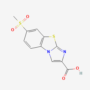 molecular formula C11H8N2O4S2 B2528737 7-(Methylsulfonyl)imidazo[2,1-b][1,3]benzothiazole-2-carboxylic acid CAS No. 866142-67-8