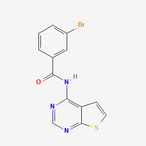 molecular formula C13H8BrN3OS B2528738 3-溴-N-(噻吩并[2,3-d]嘧啶-4-基)苯甲酰胺 CAS No. 1003159-88-3