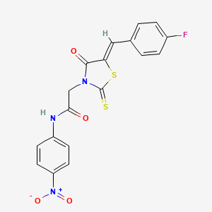 (Z)-2-(5-(4-fluorobenzylidene)-4-oxo-2-thioxothiazolidin-3-yl)-N-(4-nitrophenyl)acetamide