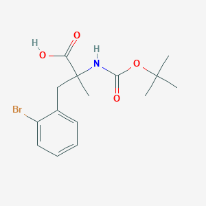 molecular formula C15H20BrNO4 B2528747 3-(2-Bromophenyl)-2-methyl-2-[(2-methylpropan-2-yl)oxycarbonylamino]propanoic acid CAS No. 2353132-95-1