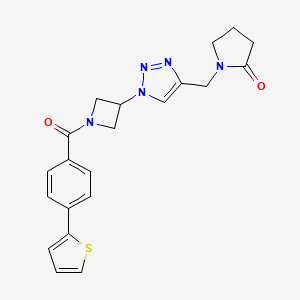 1-((1-(1-(4-(thiophen-2-yl)benzoyl)azetidin-3-yl)-1H-1,2,3-triazol-4-yl)methyl)pyrrolidin-2-one