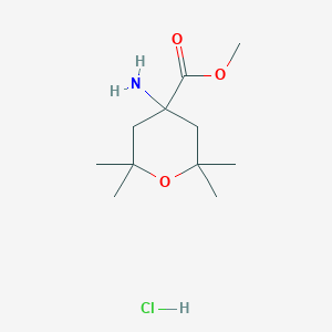 molecular formula C11H22ClNO3 B2528750 Methyl 4-amino-2,2,6,6-tetramethyloxane-4-carboxylate hydrochloride CAS No. 2174007-86-2