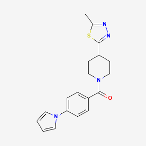 molecular formula C19H20N4OS B2528757 (4-(1H-吡咯-1-基)苯基)(4-(5-甲基-1,3,4-噻二唑-2-基)哌啶-1-基)甲酮 CAS No. 1396870-62-4