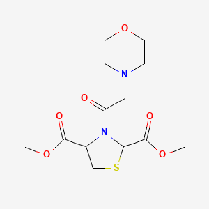 molecular formula C13H20N2O6S B2528758 Dimethyl 3-(2-morpholinoacetyl)-1,3-thiazolane-2,4-dicarboxylate CAS No. 294849-05-1