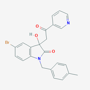 molecular formula C23H19BrN2O3 B252876 5-bromo-3-hydroxy-1-(4-methylbenzyl)-3-[2-oxo-2-(3-pyridinyl)ethyl]-1,3-dihydro-2H-indol-2-one 