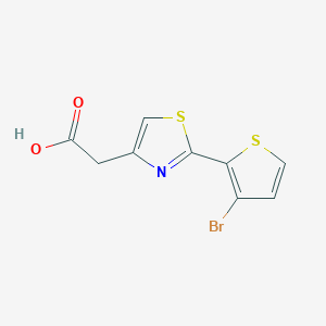 molecular formula C9H6BrNO2S2 B2528768 2-(2-(3-Bromothiophen-2-yl)thiazol-4-yl)acetic acid CAS No. 1548344-96-2