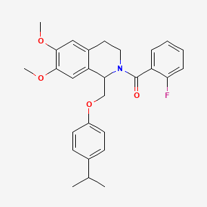 (2-fluorophenyl)(1-((4-isopropylphenoxy)methyl)-6,7-dimethoxy-3,4-dihydroisoquinolin-2(1H)-yl)methanone