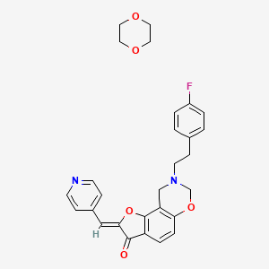 (4Z)-12-[2-(4-fluorophenyl)ethyl]-4-[(pyridin-4-yl)methylidene]-3,10-dioxa-12-azatricyclo[7.4.0.0^{2,6}]trideca-1,6,8-trien-5-one; 1,4-dioxane