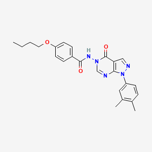 4-butoxy-N-(1-(3,4-dimethylphenyl)-4-oxo-1H-pyrazolo[3,4-d]pyrimidin-5(4H)-yl)benzamide