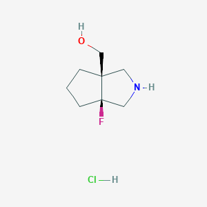 molecular formula C8H15ClFNO B2528790 [(3As,6aR)-3a-fluoro-1,2,3,4,5,6-hexahydrocyclopenta[c]pyrrol-6a-yl]methanol;hydrochloride CAS No. 2375250-58-9