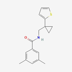 molecular formula C17H19NOS B2528791 3,5-二甲基-N-((1-(噻吩-2-基)环丙基)甲基)苯甲酰胺 CAS No. 1203411-64-6