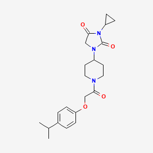 3-Cyclopropyl-1-(1-{2-[4-(propan-2-yl)phenoxy]acetyl}piperidin-4-yl)imidazolidine-2,4-dione