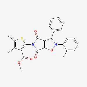 methyl 4,5-dimethyl-2-[2-(2-methylphenyl)-4,6-dioxo-3-phenylhexahydro-5H-pyrrolo[3,4-d]isoxazol-5-yl]thiophene-3-carboxylate