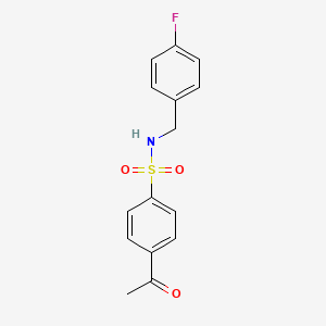 molecular formula C15H14FNO3S B2528815 4-acetyl-N-(4-fluorobenzyl)benzenesulfonamide CAS No. 742118-95-2