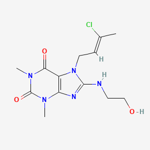 molecular formula C13H18ClN5O3 B2528817 7-[(Z)-3-chlorobut-2-enyl]-8-(2-hydroxyethylamino)-1,3-dimethylpurine-2,6-dione CAS No. 478253-07-5