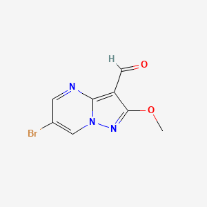 molecular formula C8H6BrN3O2 B2528819 6-溴-2-甲氧基吡唑并[1,5-a]嘧啶-3-甲醛 CAS No. 2092361-66-3
