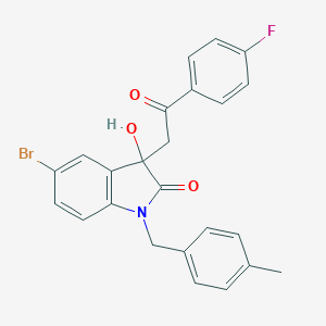 molecular formula C24H19BrFNO3 B252882 5-bromo-3-[2-(4-fluorophenyl)-2-oxoethyl]-3-hydroxy-1-(4-methylbenzyl)-1,3-dihydro-2H-indol-2-one 